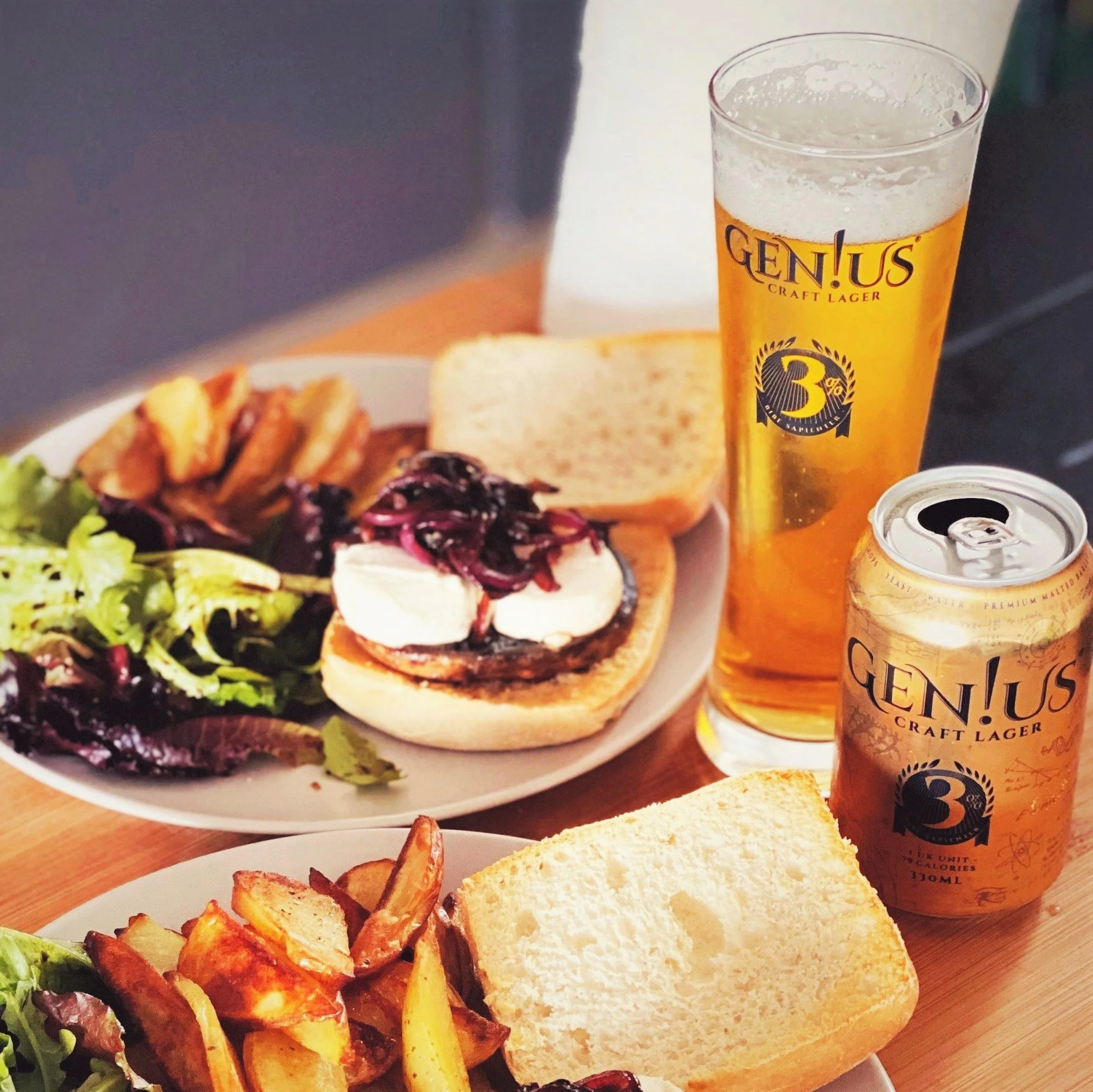 Genius Brewing 4 Pack Taster Gen us IPA Gen us Craft Lager Gen us Brewing